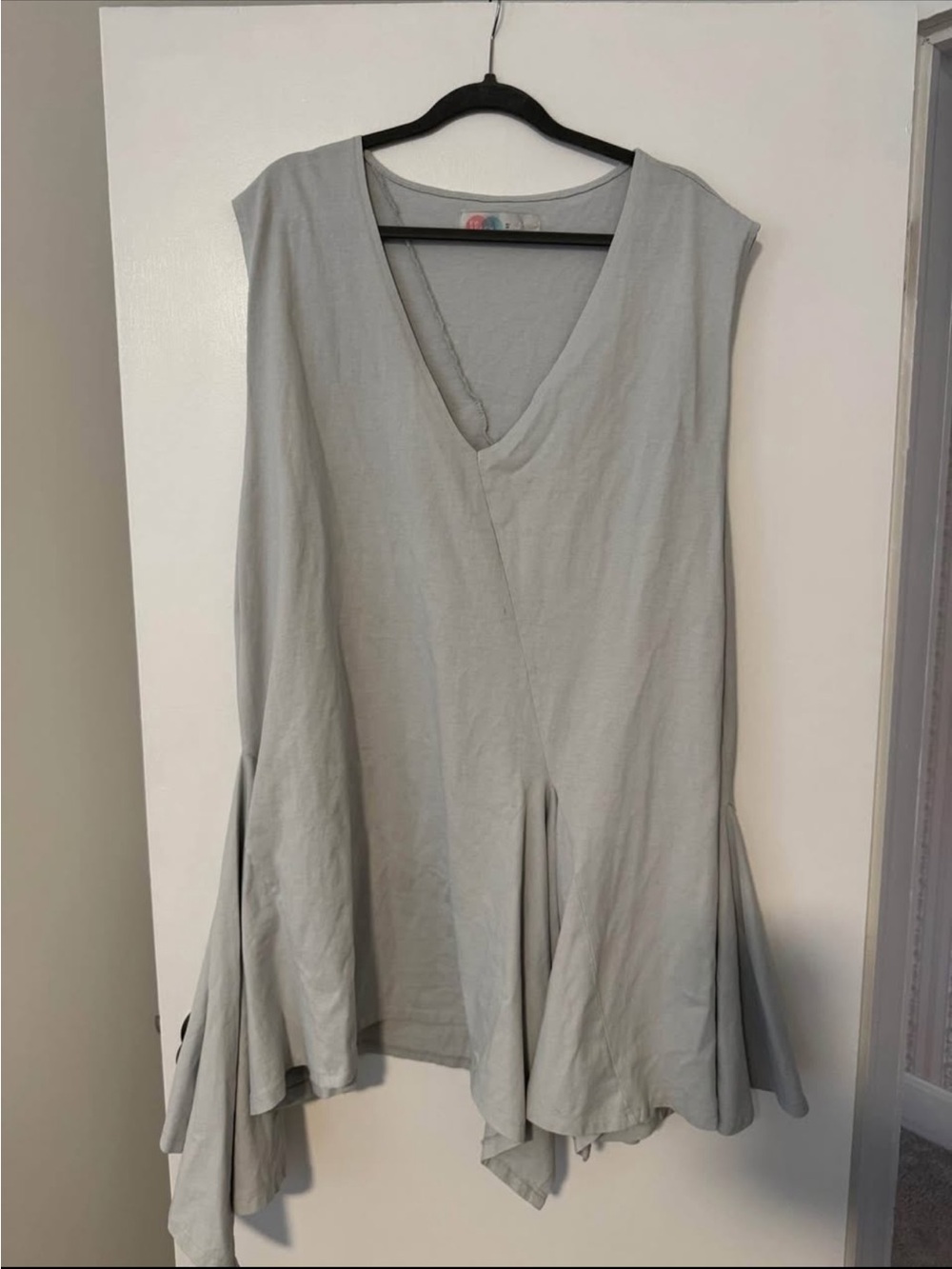 Free People Light Gray V-Neck Swing Tunic